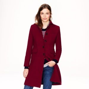 J.Crew Double Cloth Coat Thinsulate Pinot Noir